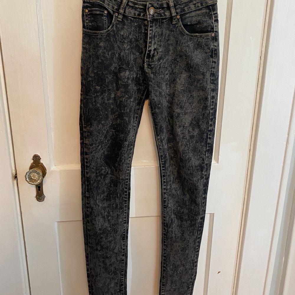 City Ink black acid wash jeans skinny size 7